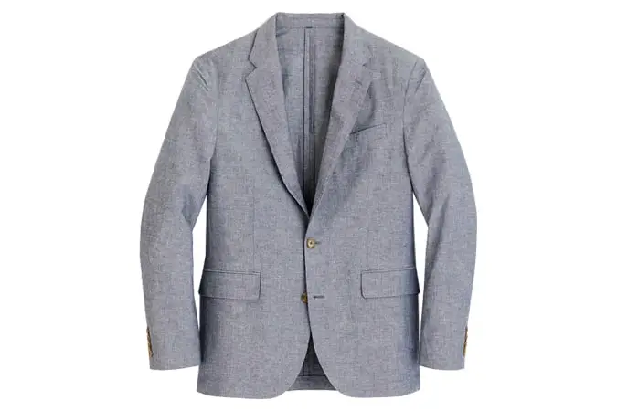 Áo khoác suit không cấu trúc vừa vặn kiểu cổ điển ludlow bằng vải lanh cotton