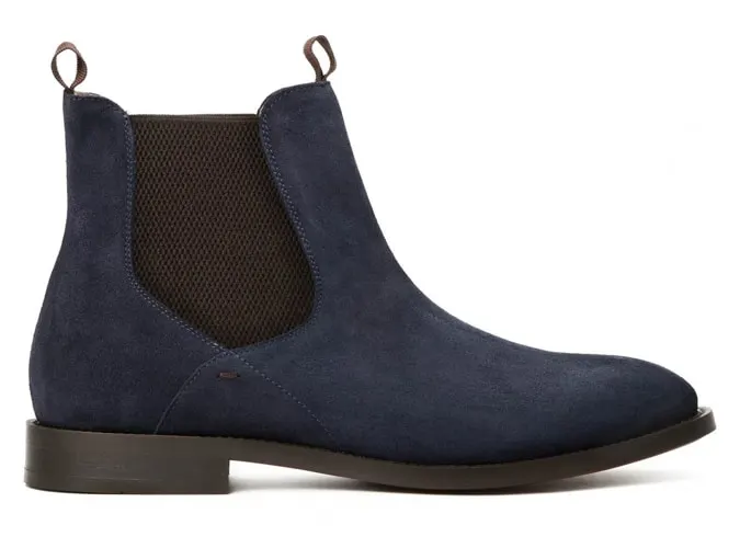 Hudson wynford suede navy chelsea boot