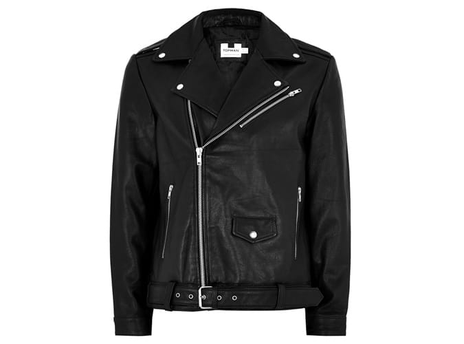 Áo khoác da đen ngoại cỡ topman