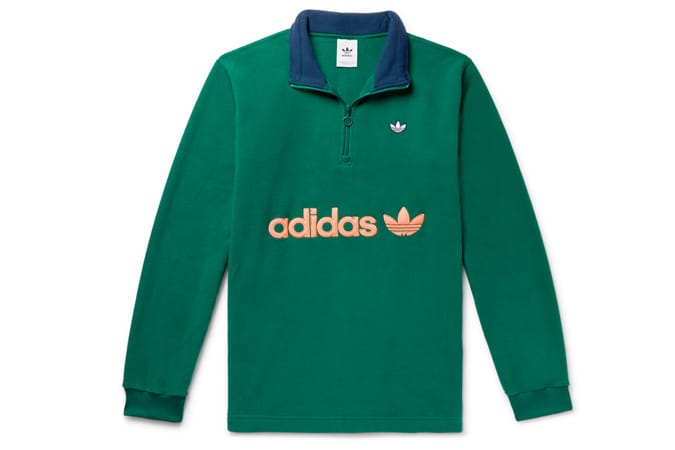 Trang phục nam mới tốt nhất để mua ngay bây giờ 15 Xuất xứ adidas samstag color-block logo-appliquéd fleece half-zip sweatshirt
