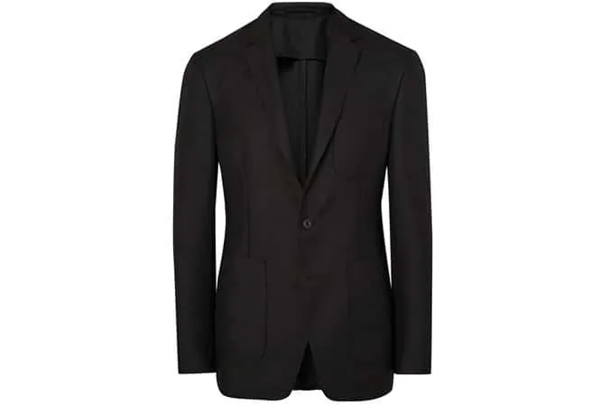 Burberry london black slim-fit mohair hopsack blazer