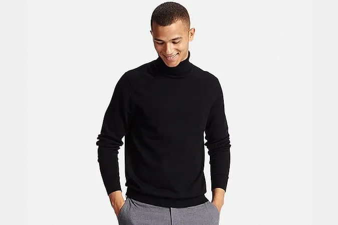 Áo len cổ lọ uniqlo extra fine merino