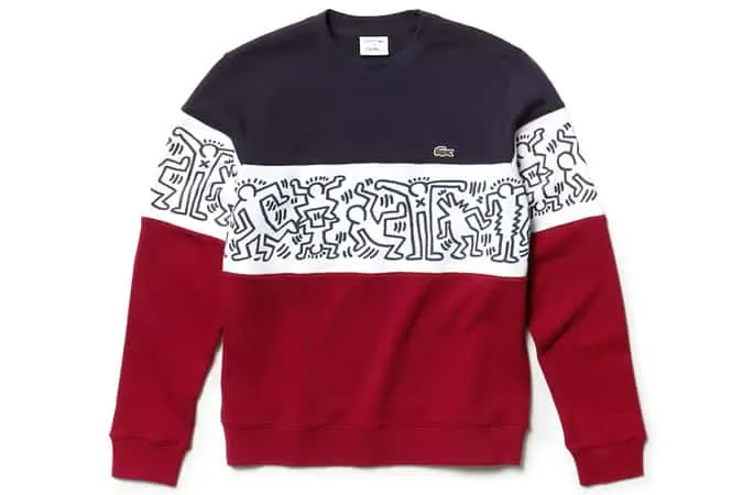 Áo len lông cừu nam keith haring in cổ thuyền colourblock