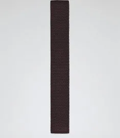 Reiss darcy slim silk knitted tie wine berry