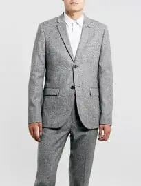 Topman grey kết cấu skinny fit suit