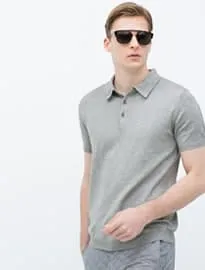 Áo sơ mi polo dệt kim tay ngắn zara