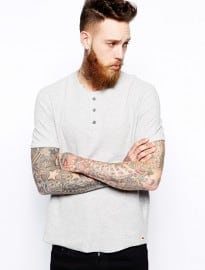 Levis henley t-shirt slim fit mini waffle