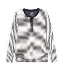 He by mango áo phông henley sọc