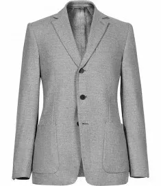 Reiss jeffery brushed blazer hai nút màu xám mềm