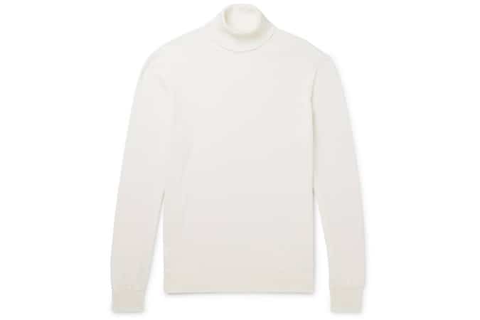 Mr p. Áo len cuộn len merino slim-fit