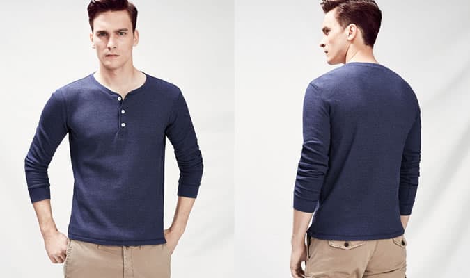Các bổ sung về tủ quần áo dạng con nhộng: mùa thu năm 2014 2 Áo phông henley họa tiết he by mango