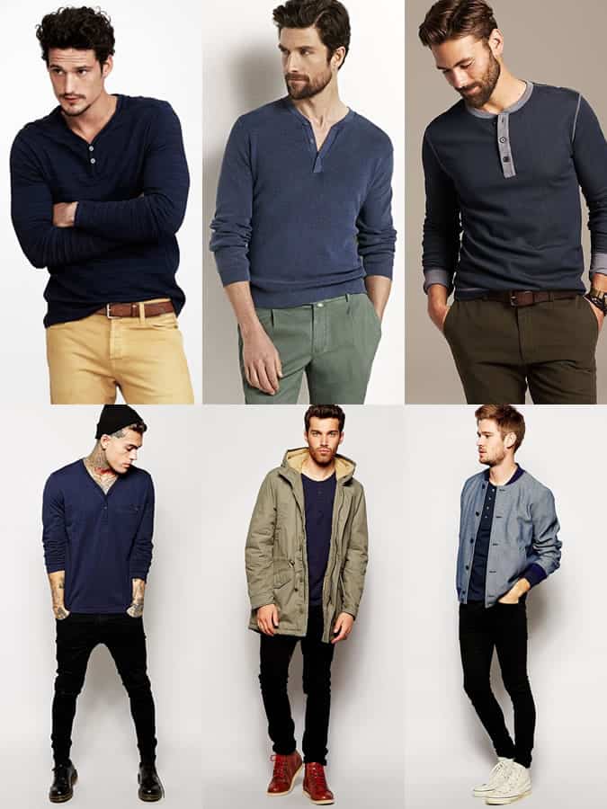 Các bổ sung về tủ quần áo dạng con nhộng: mùa thu năm 2014 3 Nam navy henley tops outfit inspiration lookbook