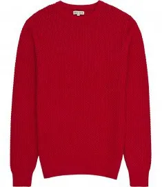 Reiss aviator honeycomb weave jumper red