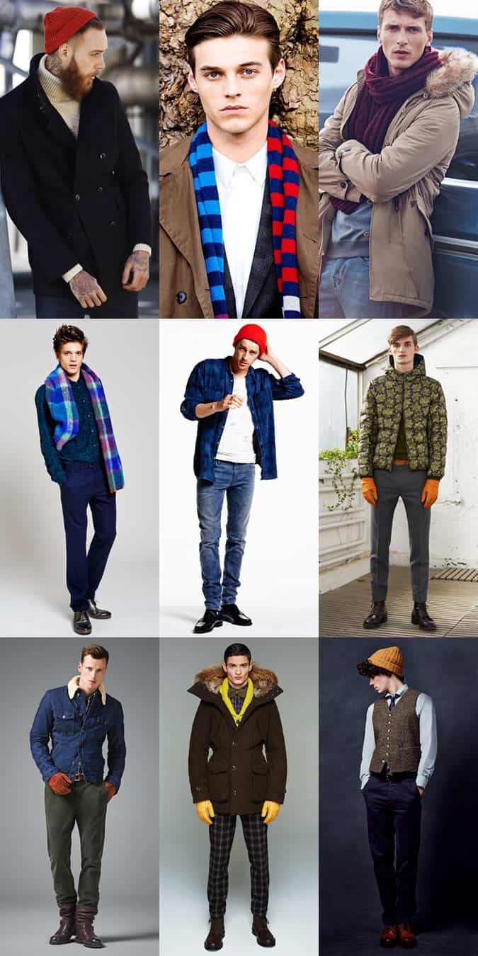 Phụ kiện thu / đông đầy màu sắc cho nam - mũ, khăn quàng cổ, găng tay - lookbook lấy cảm hứng từ trang phục