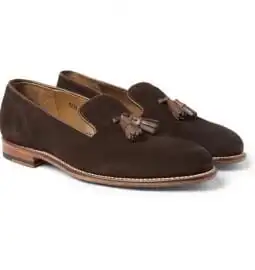 Grenson marcel suede tassel loafers