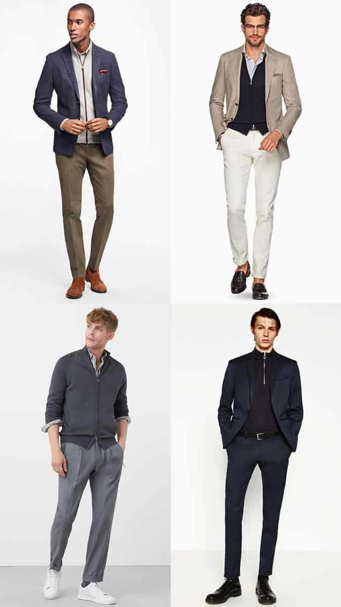 Những mảnh thiết yếu bạn cần trong tủ quần áo chuyển tiếp của mình 2 Lookbook lấy cảm hứng từ trang phục dệt kim nam