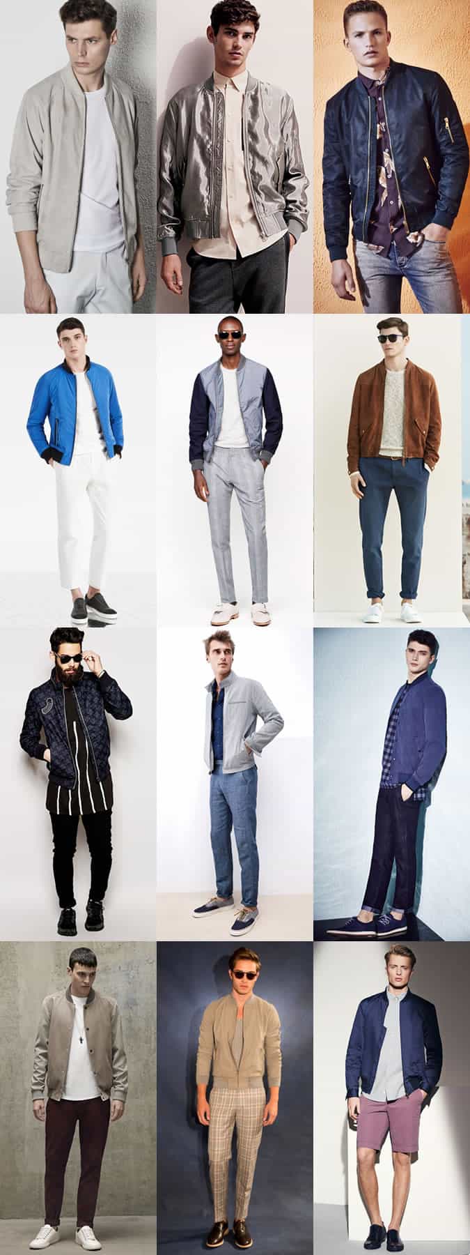 Cách thêm họa tiết vào vẻ ngoài mùa xuân / mùa hè của bạn 1 Áo khoác bomber họa tiết cho nam - lookbook lấy cảm hứng từ trang phục mùa xuân / hè
