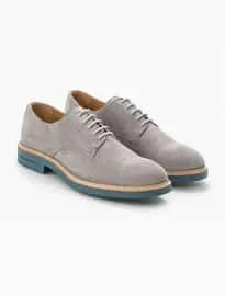 He by mango contrast sole suede blucher