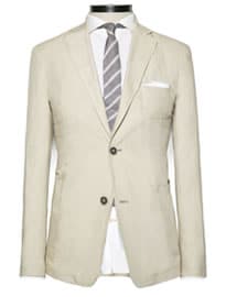 He by mango linen cotton pha trộn suit blazer