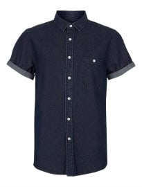 Áo sơ mi denim tay ngắn topman indigo