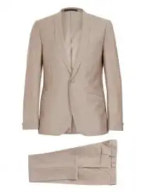 Topman sand skinny suit