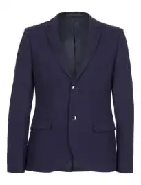 Topman navy flannel skinny suit jacket