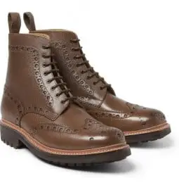 Grenson fred bốt brogue da kết cấu