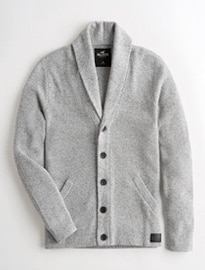 Shaker-stitch shawl cardigan
