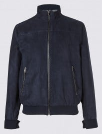 M & s collection faux suede bomber jacket