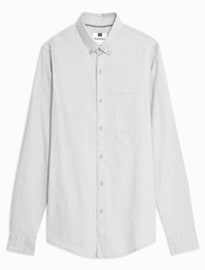 Áo sơ mi oxford màu xám co giãn topman