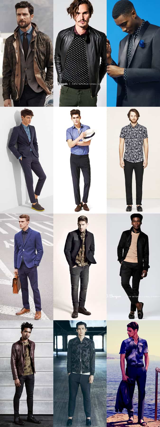 Quần áo in họa tiết camo, hoa và chấm bi dành cho nam - lookbook lấy cảm hứng từ trang phục vượt thời gian