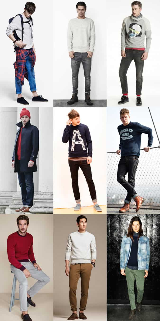 Áo sơ mi nam phi hành đoàn áo len cổ lọ outfit inspiration lookbook