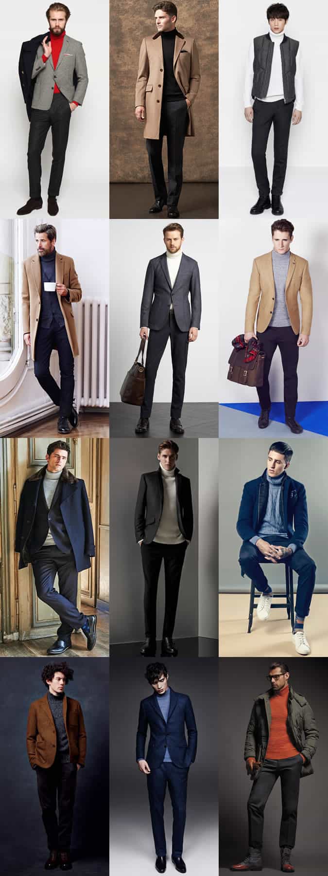 Áo thun nam roll / turtle / polo có cổ jumpers outfit inspiration lookbook