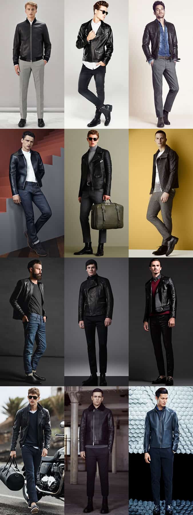 Áo khoác da nam outfit inspiration lookbook