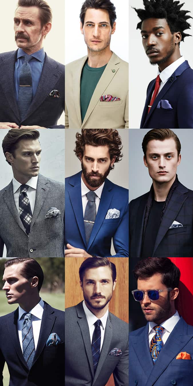 Cảm hứng cho nam giới casual / puff fold pocket square lookbook inspibook