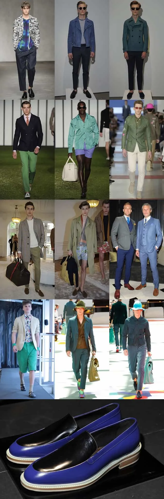 Shades of blue và green trên đường băng ss15 menswear tại london collections: nam