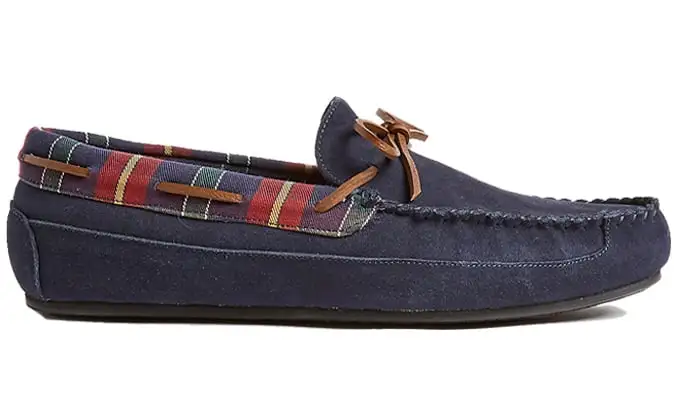 M&s collection da lộn slip-on moccasin dép