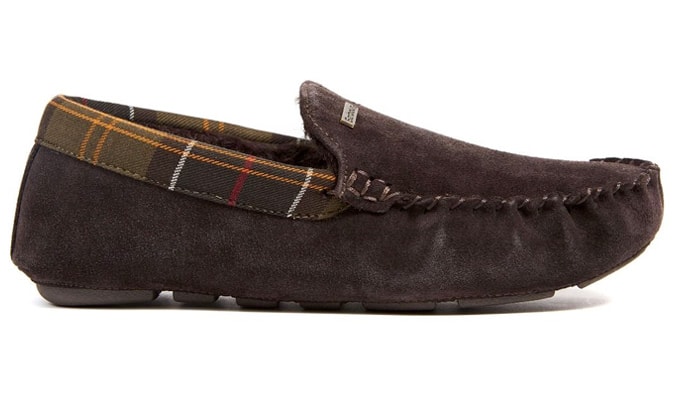 Dép nam lót lông giả barbour monty màu nâu
