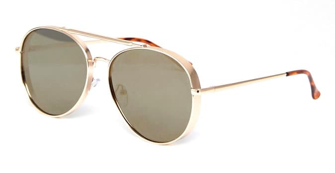 Kính râm asos aviator màu vàng mờ và chi tiết nắp bên