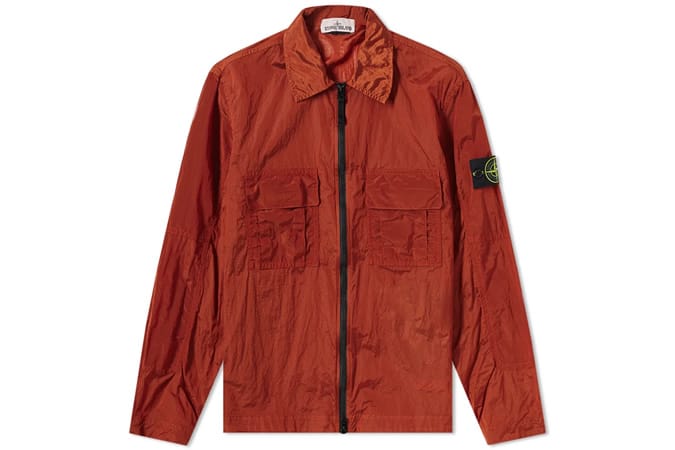 Đảo đá nylon kim loại zip overshirt
