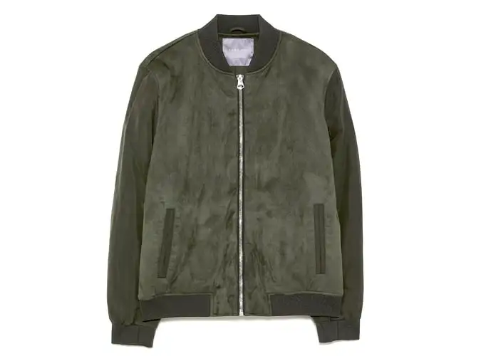 Zara hợp đồng áo khoác bomber faux suede