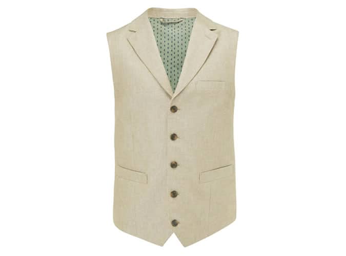 Những chiếc áo gilê tốt nhất để nâng cấp trò chơi may đo của bạn 3 John lewis henry áo ghi lê cotton linen, cát