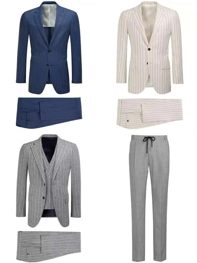 Suitsupply pinstriped may đo và quần áo cho nam giới