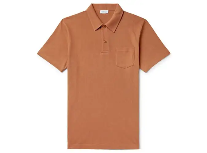 Thương hiệu áo sơ mi polo thun cotton lưới mỏng sunspel riviera