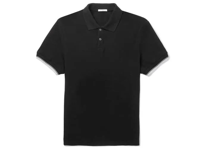 James perse áo thun polo piqué cotton có đường viền tương phản