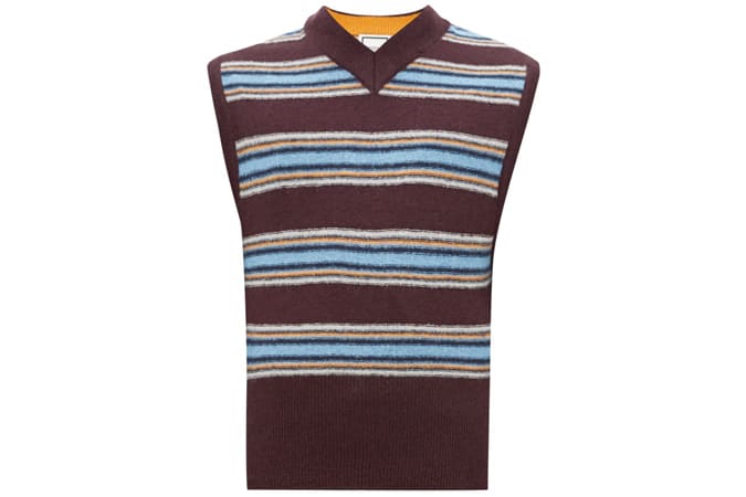 Wooyoungmi áo len nam sọc intarsia