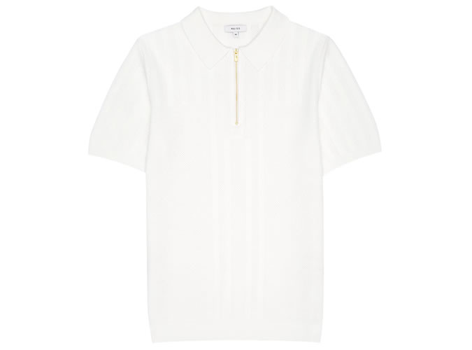 Những chiếc polo dệt kim tốt nhất nên mua vào năm 2022 1 Reddington zip detail polo shirt ecru, áo thun polo dệt kim