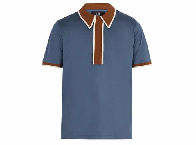 Những chiếc polo dệt kim tốt nhất nên mua vào năm 2022 4 Dunhill contrast-panel cotton polo shirt, áo thun polo dệt kim