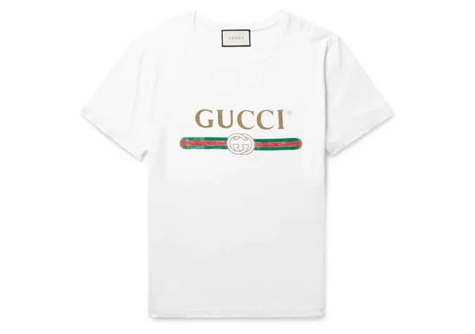 Gucci áo thun cotton-jersey in hình đau khổ