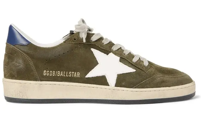 Giày thể thao da lộn và da đau khổ golden goose ball star